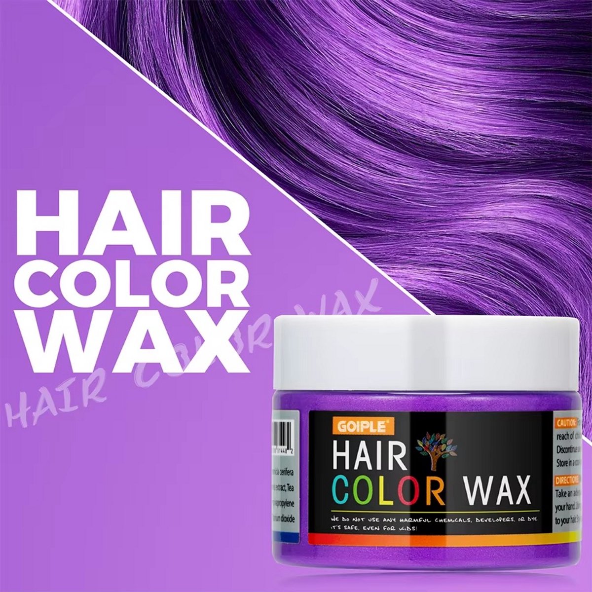 AtrustTeam – Kleur Haar Wax- Haarwax-HaircolorWax – Direct natuurlijke haarkleur, Natuurlijke ingrediënten Wasbaar-Feest wax –Tijdelijke Haarkleur-Carnaval- Moderne look- Haarcrème-Natuurlijke product -Waterbasis –Kleur:Paars -Nieuw 2020