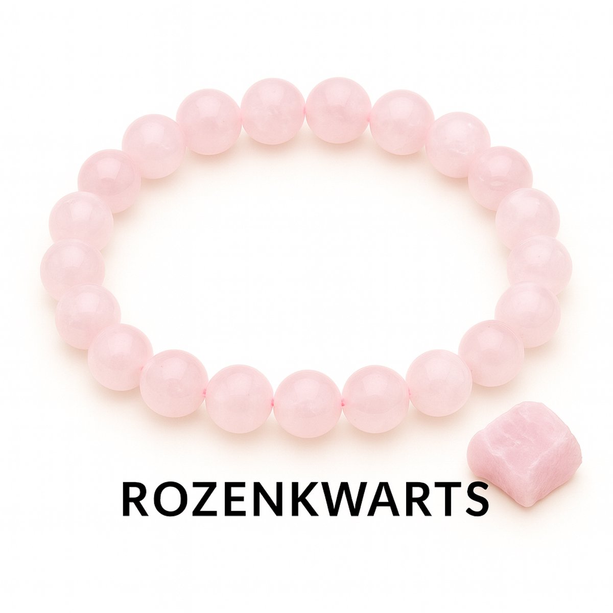 S4H® Rozenkwarts & Rhodoniet Armbandset – 8 mm Edelstenen – 18 cm – Liefde, Harmonie & Hartchakra