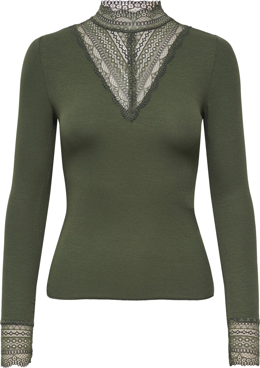 Only Tilde High Neck Lace Top Dames - Maat L