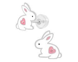 WeLoveSilver Premium - Zilveren oorbellen meisjes - Konijn - 925 zilver - 8mm