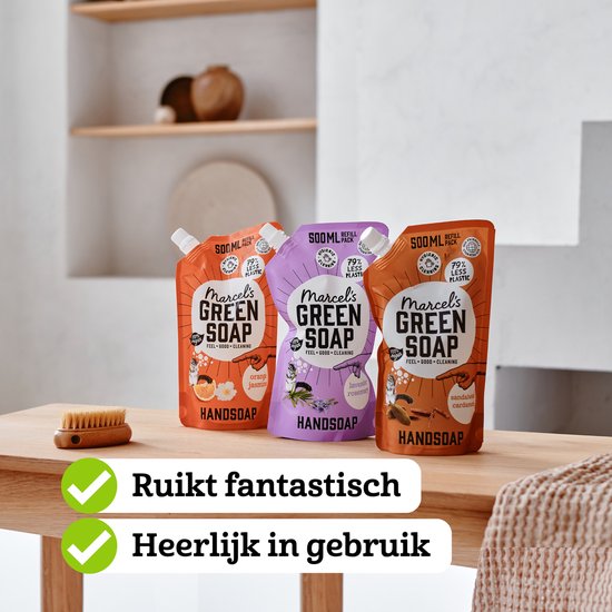 Marcel's Green Soap Handzeep Refill Sinaasappel & Jasmijn 6 x 500ml