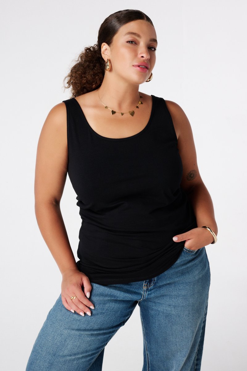 MS Mode Top 2-pack katoenen singlet extra long