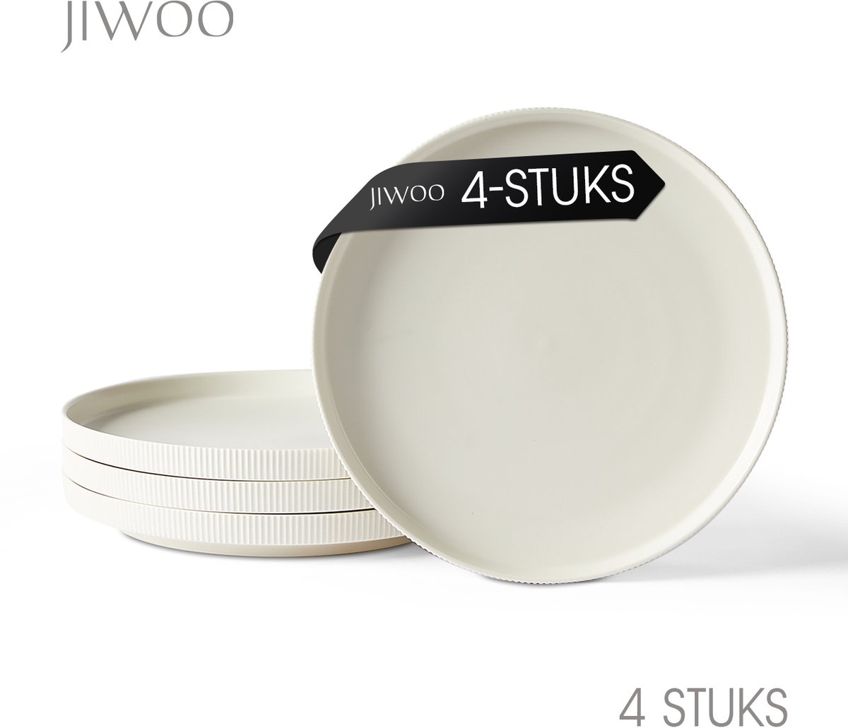 Dinerborden set van 4 (Ø27,7cm / 10,5inch), Bordenset, Lunchborden, Pastaborden, serviesset 4 persoons, Geschikt voor restaurants, Horeca, Feest, familiefeesten, banketten en picknicks, Magnetron-vaatwasserbestendig, Keramiek
