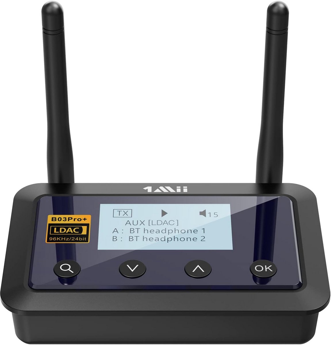Bluetooth Audio Zender Ontvanger met LCD Scherm en Lage Latentie voor TV