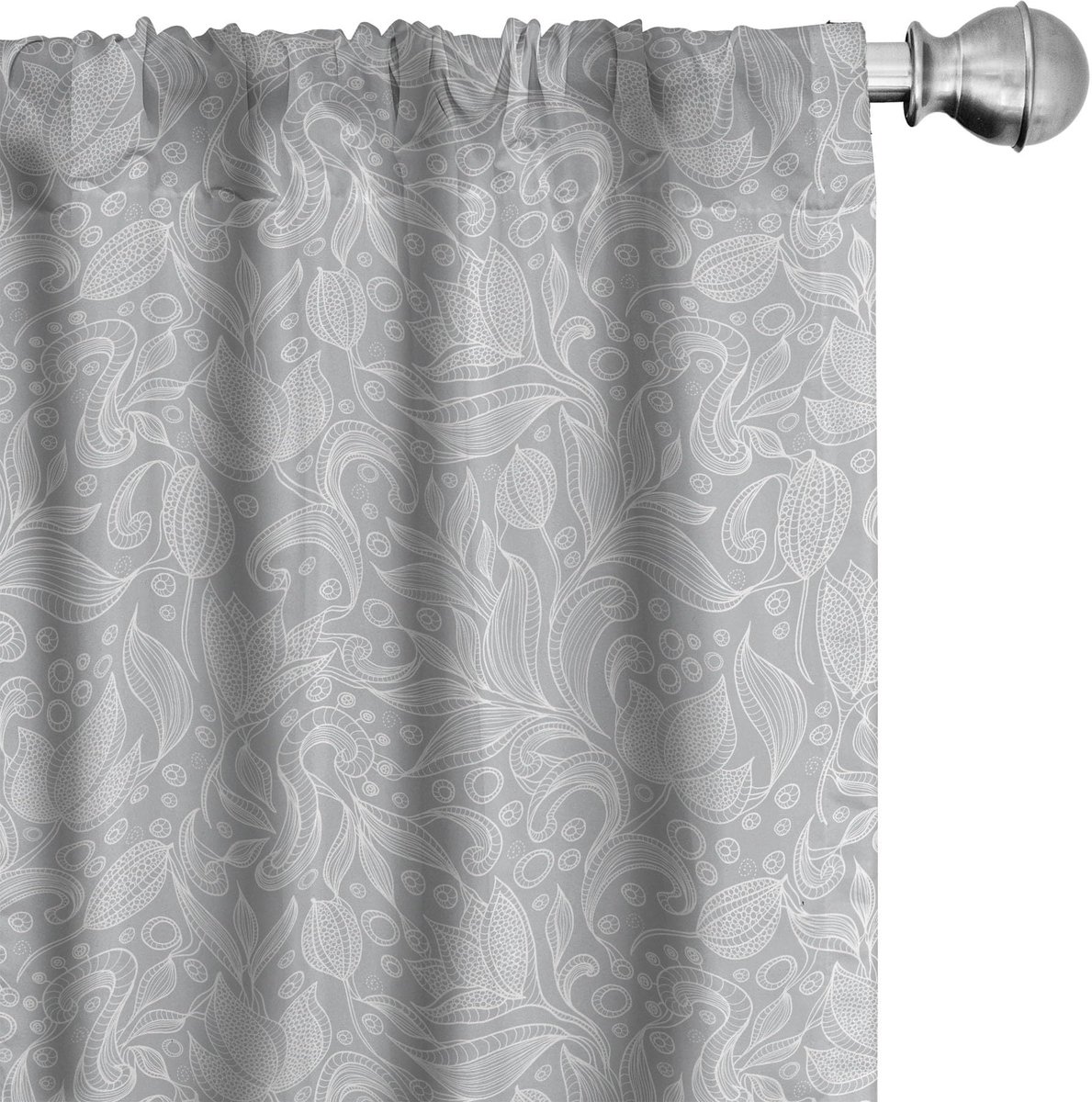 ABAKUHAUS Vintage Bloemen Gordijnen – 2x75x175 cm – Microvezel, Halfdonker, Stangentasche Staub