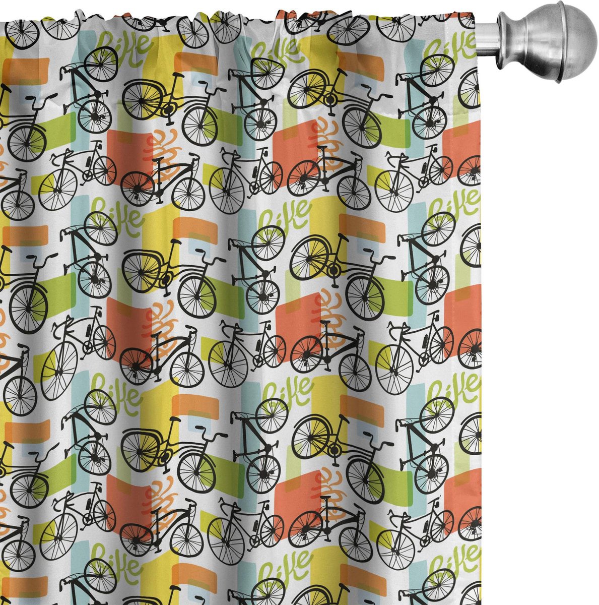 ABAKUHAUS 2-delige set gordijnpanelen – Geometrisch meerkleurig 75x245 cm Mehrfarbig