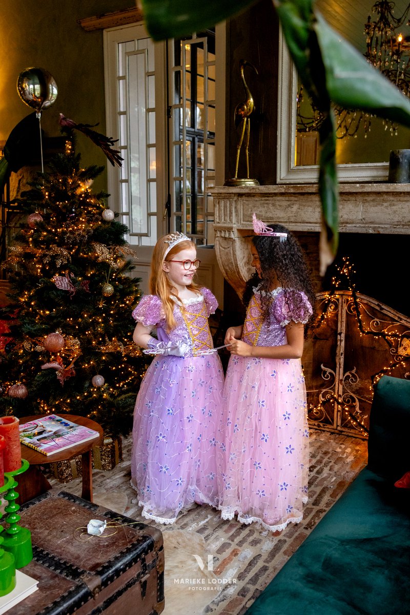 Prinsessenjurk meisje - verkleedjurken meisjes - verkleedkleren kind - prinsessen verkleedkleding - inclusief prinsessen accessoireset — afbeelding 2