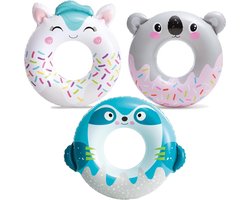 Opblaasbare Zwemring Donut (76cm) - Koala, Zeehond of Eenhoorn - Drijfluchtbed voor Volwassenen en Kinderen - Zomer Zwembad Strand Speelgoed