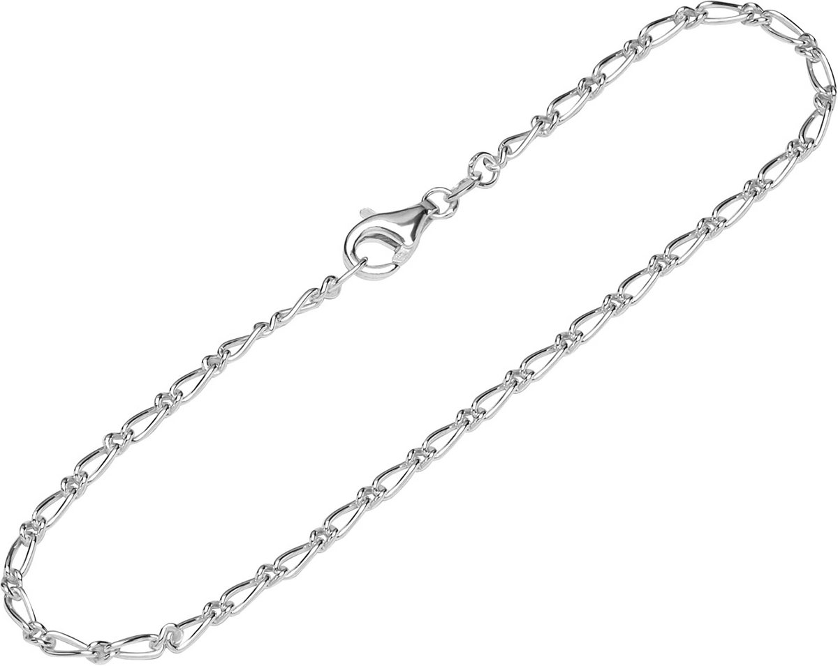 Dames Armband 925 Sterling Zilver Figaro Schakelketting Rond 19cm