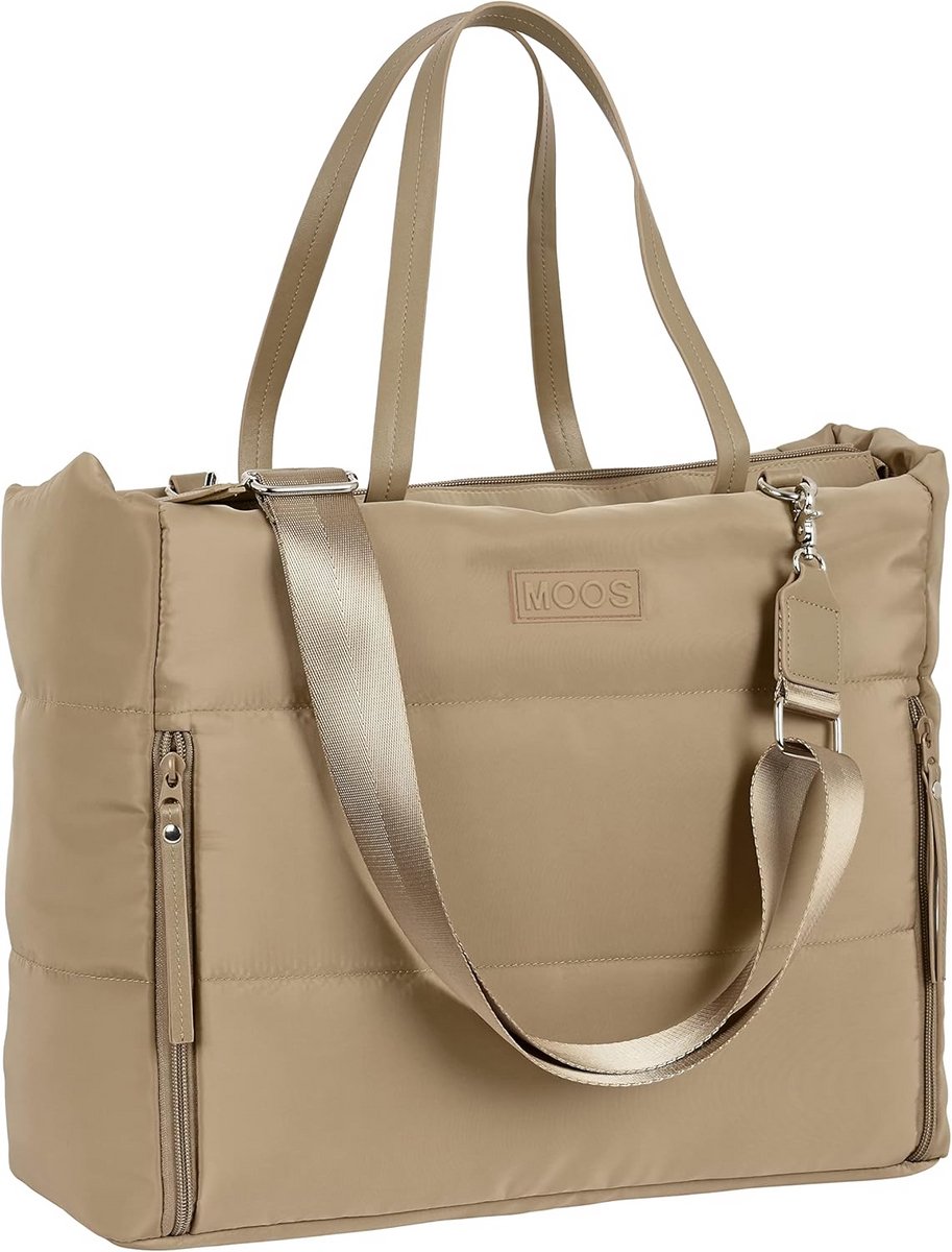 Stevige Laptoptas 14.1 Inch met Vak, Camel Kleuren, Unisex Schooltas