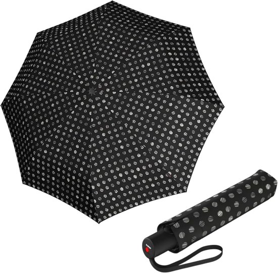 Knirps T200 duomatic opvouwbare paraplu check navy - - Harkema tassen en koffers