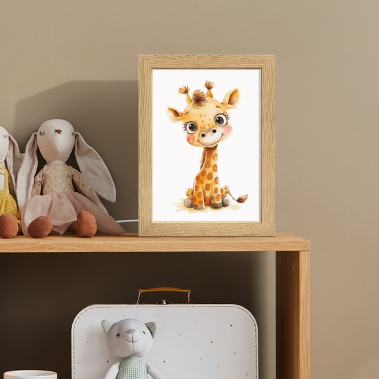 Nachtlampje 15x20 cm - Kinder lamp - Giraf - Baby dier - Wilde dieren - Tafellamp kinderkamer - Slaapkamer lamp - Bedlamp kinderen - Kinderlampje stopcontact - Wandlamp babykamer - Nachtlampjes van Merkloos — afbeelding 3