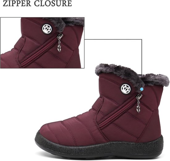 Mishansha Damesschoenen, winter, warme gevoerde sneeuwlaarzen, enkellaarzen, maat 36-42 EU, Blauw, 41 EU