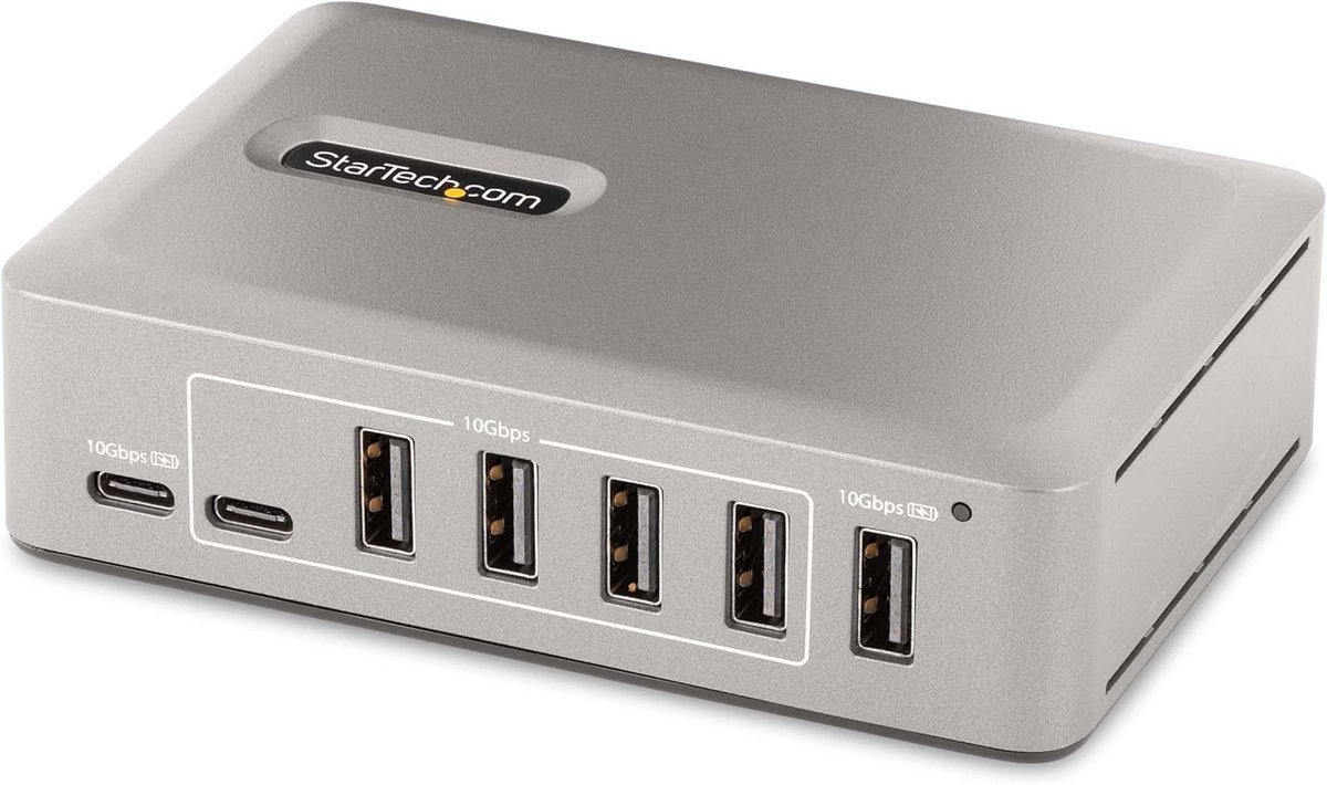 10-Poorts USB-C Hub met 8x USB-A en 2x USB-C, 10Gbps, Zelfgevoed met 65W Adapter