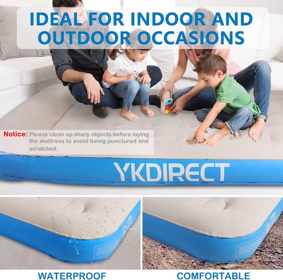 Luchtbed met Ingebouwd Kussen - Waterdicht en Comfortabel voor Camping en Reizen — afbeelding 5