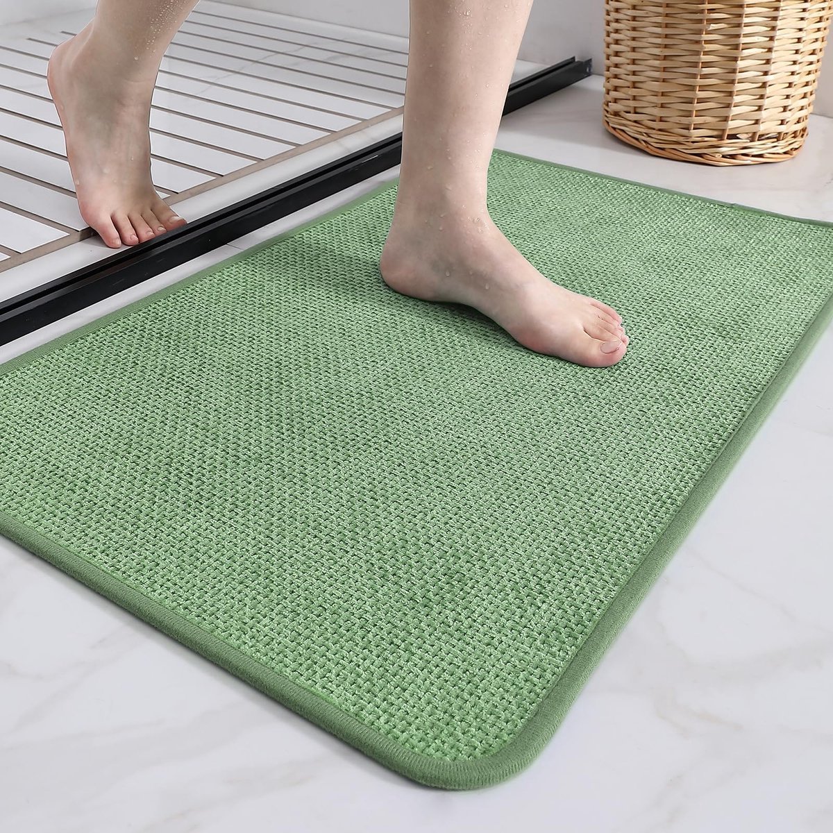 Stunq® Zachte Antislip Badmat voor Douche en Badkamer - Groen, 44 x 75 cm