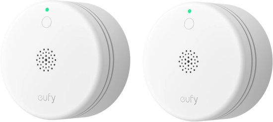 eufy Security slimme rookmelder E10 wit - compatible met HomeBase 3 - app notificaties - compact design - 5 jaar batterijduur - 2-PACK