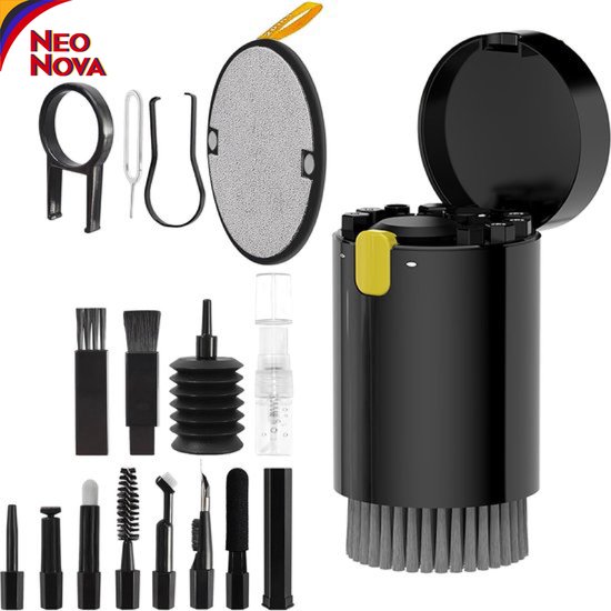 Cleaning kit 20-in-1 Elektronica – Pc – Laptop, Telefoon, Camera & Toetsenbord Schoonmaak – Complete Accessoire Kit – Zwart– Valentijn Cadeau