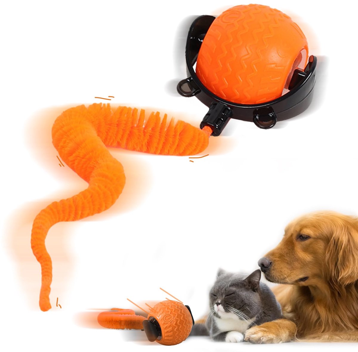 IMPERATORIS® Elektrisch Kattenbalspeelgoed – Interactief Kattenspeeltje / Automatisch Rollend Slim Speelgoed voor Katten – Oplaadbaar – Voor Interactief Spelen Binnenshuis – Geschikt voor Tapijt – 1 stuks