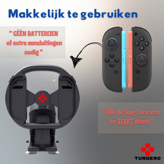 Turqero Stuurwiel voor Nintendo Switch 2 Joy Con - Race Stuur - Racing wheel - Nintendo Switch 2 Accessoires - Game Stuur voor Nintendo Switch 2 van Merkloos — afbeelding 4