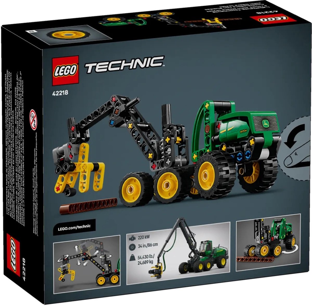 LEGO® Technic John Deere 1470H Houtoogstmachine - Werkende Klauw en Boomstam - Modelbouwspeelgoed - 42218 — afbeelding 15
