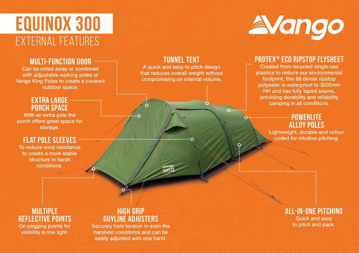Vango Equinox 300 - Forest Green - Koepeltent - Lichtgewicht