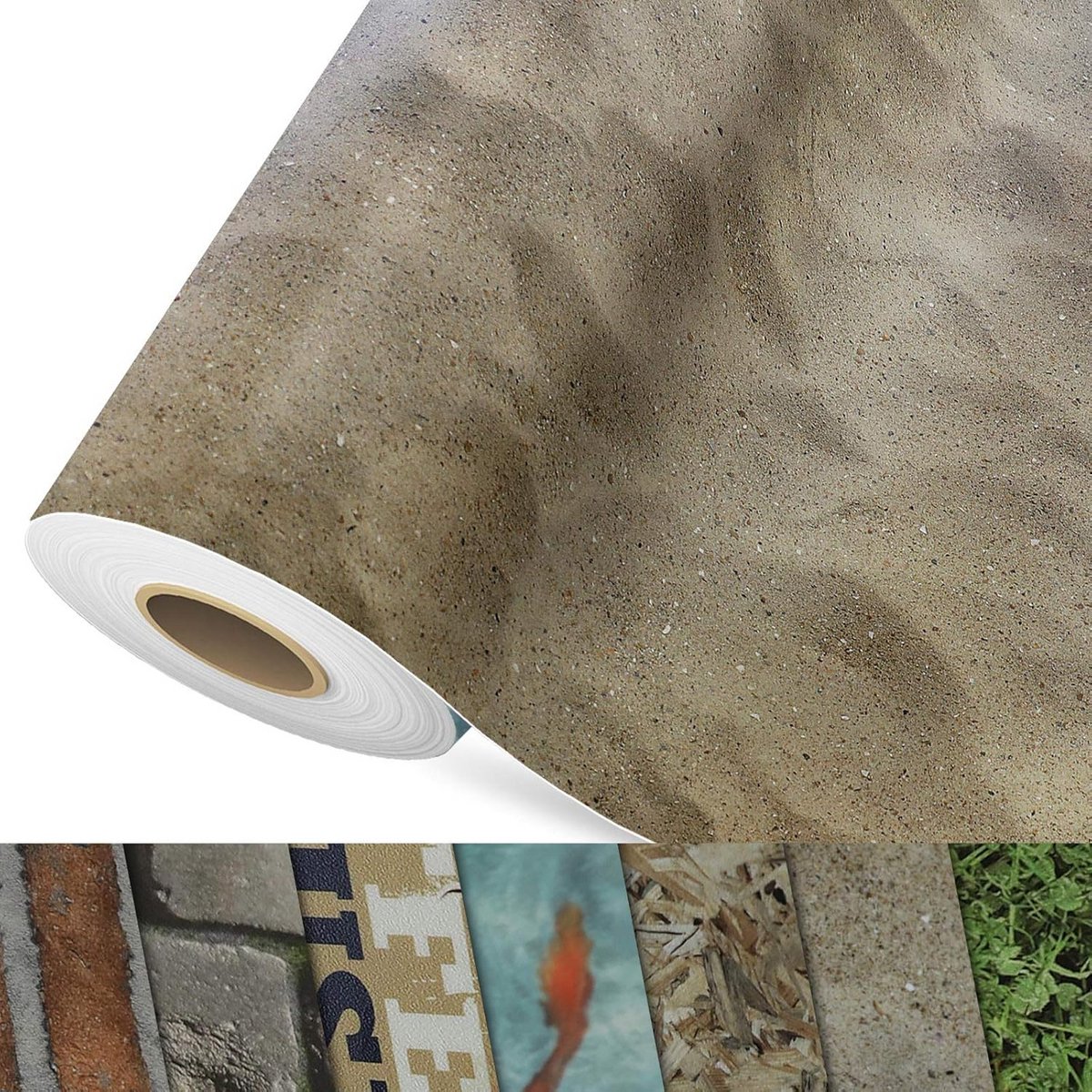 Extra Slijtvaste PVC Vloerbedekking Zandstrand - Schuimrug - Per Meter