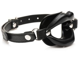 juicy lips - siliconen open mond gag - zwart