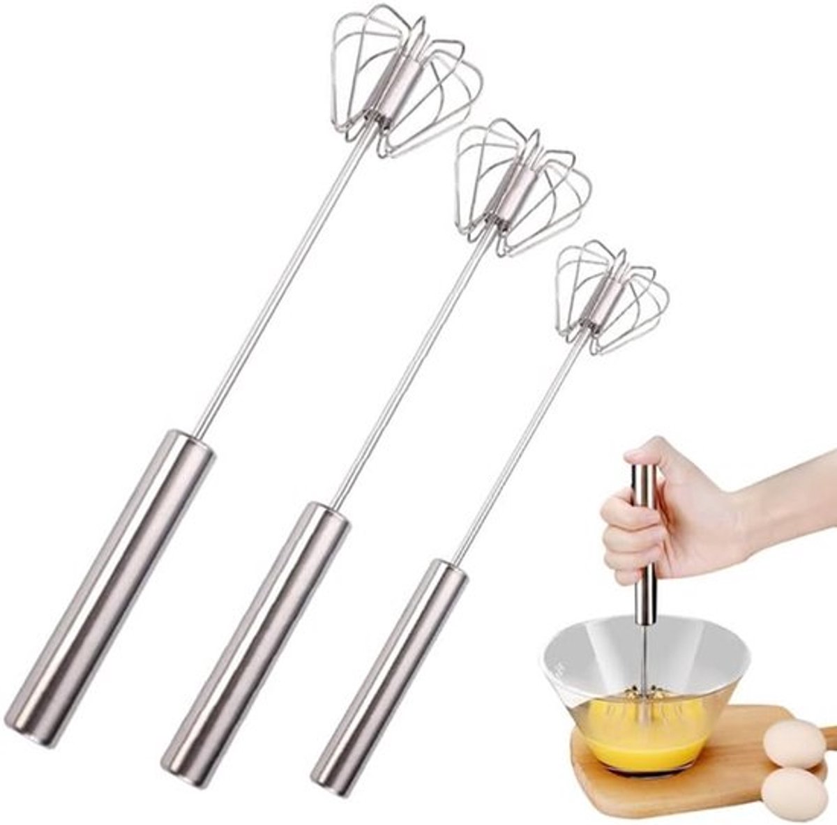 3-delige Mixer - eierklopper - klopper - staafmixer - halfautomatische eierklopper