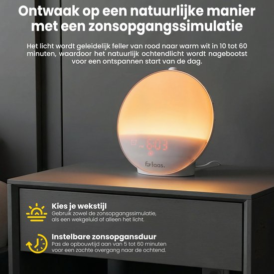 AFEXOA Digitale lichtwekker voor diepe slapers, kinderwekker met zonsopgangssimulatie, slaaphulp, snooze, 7 beltonen, 9 kleuren, nachtverlichting voor slaapkamer, meisjes en jongens (warmwit AFEXOA Digitale lichtwekker voor diepe slapers, kinderwekker met zonsopgangssimulatie, slaaphulp, snooze, 7 beltonen, 9 kleuren, nachtverlichting voor slaapkamer, meisjes en jongens (warmwit