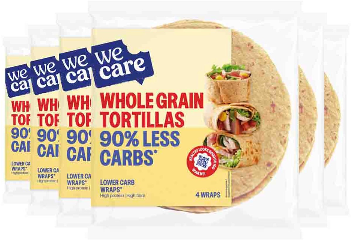 WeCare - Lower Carb Tortillas Volkoren - 6 x 160 gr - Voordeelverpakking