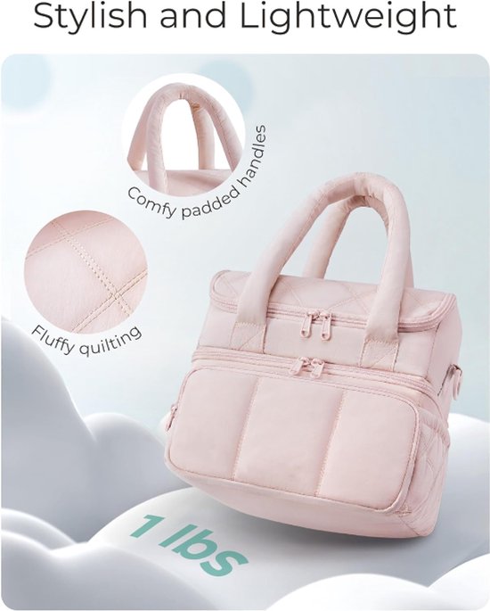 Koeltassen - Lunchtas - Handvat Riem - Koeltas - Lunch Bag - Geïsoleerde Koeltas - Picknicktas - Geschikt voor werk, kantoor, reizen en picknicks（Roze） van Merkloos — afbeelding 4