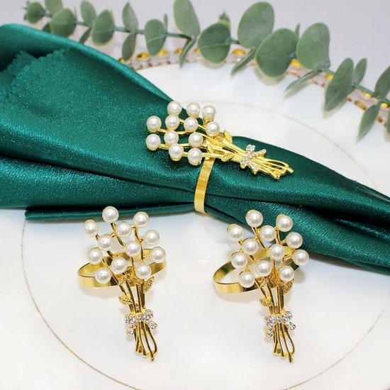 Kesote 12 Servetringen Gouden Servetsluiting met Parels Servethouders Vintage Tafeldecoratie voor Bruiloft Feest Kerstmis Verjaardag Kesote 12 Servetringen Gouden Servetsluiting met Parels Servethouders Vintage Tafeldecoratie voor Bruiloft Feest Kerstmis Verjaardag