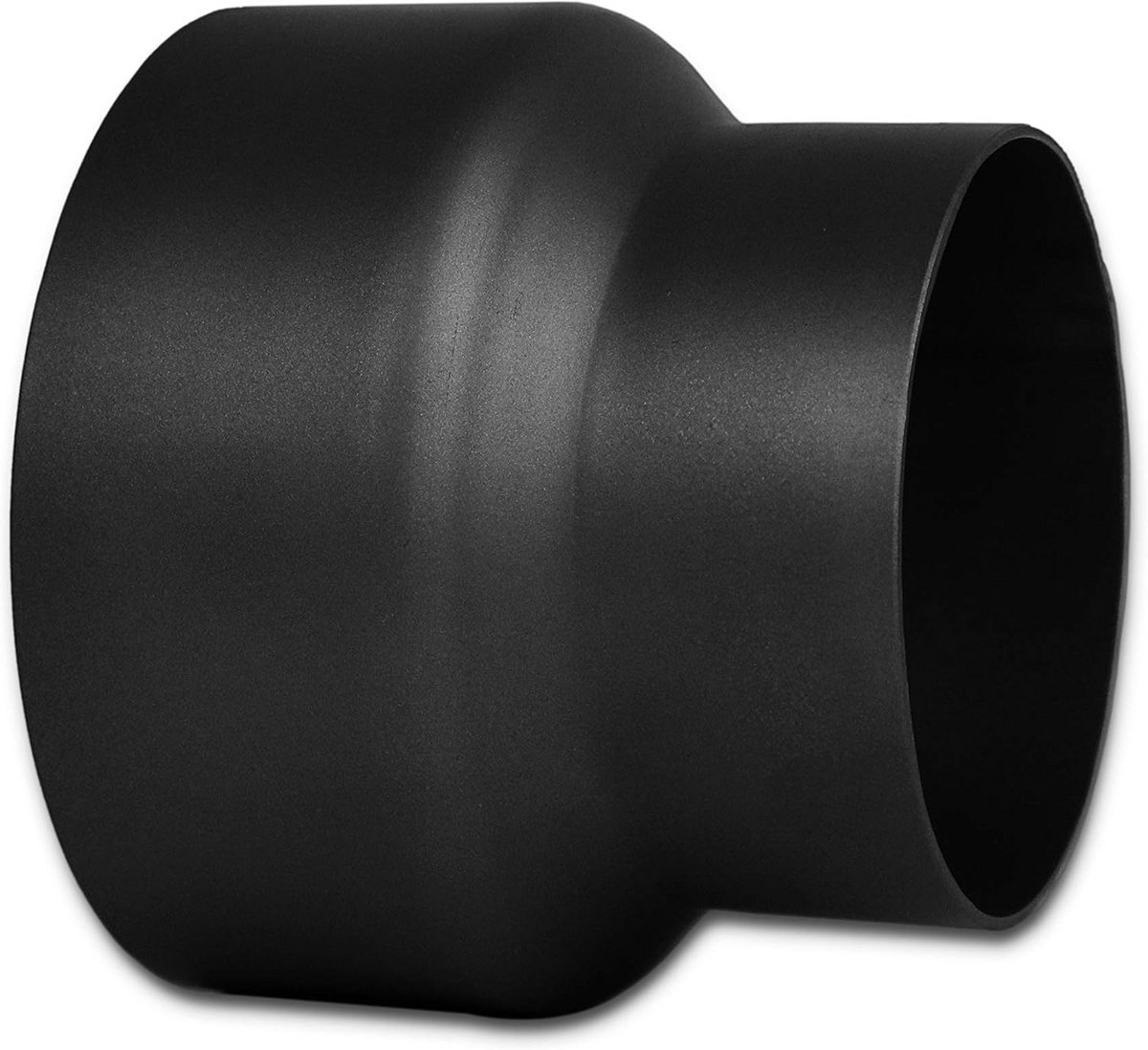 Kachelpijp Reductie 150 mm naar 120 mm Zwart-Metallic Stalen Rookgasbuis