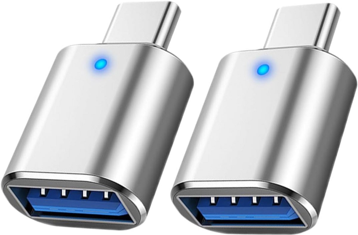 2-Pack USB-C naar USB 3.0 Adapter OTG voor Telefoons, Laptops en Tablets