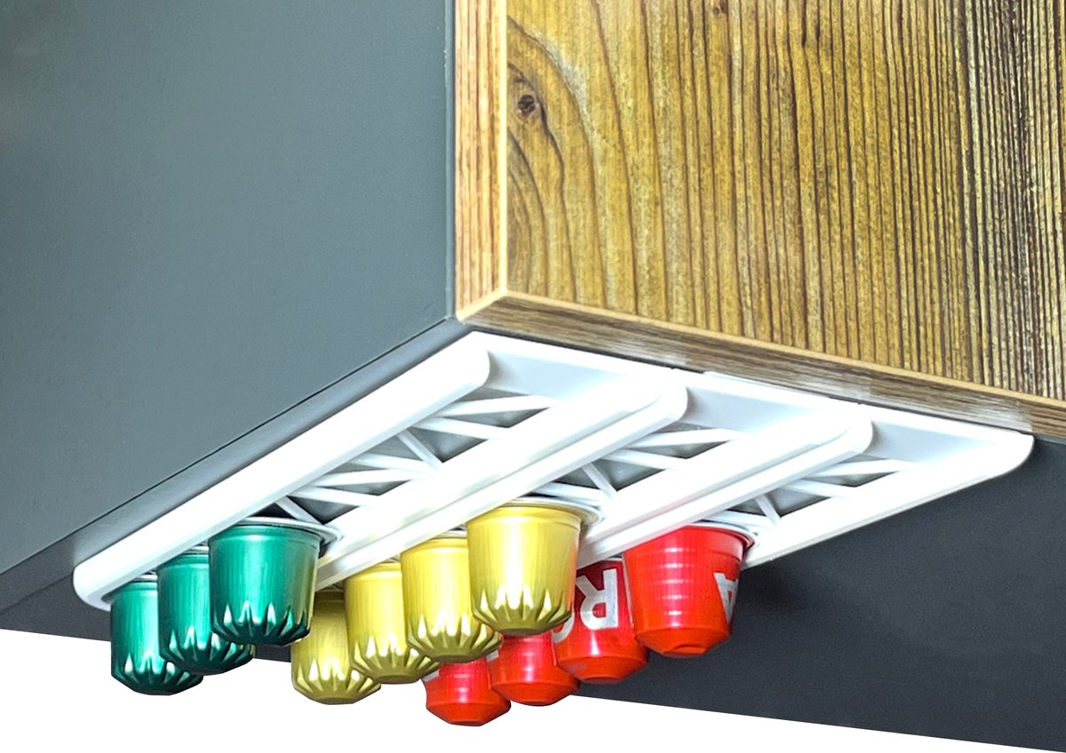 Capsulehouder Zelfklevend - Wit - 3 Stuks - Koffiecups Houder