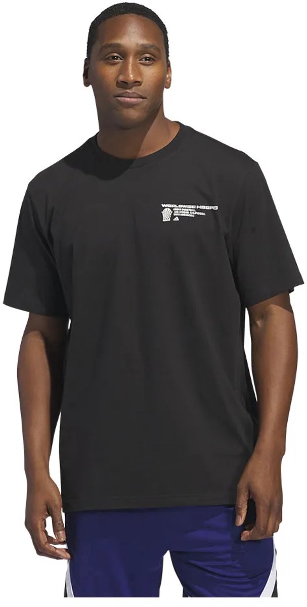 Adidas Worldwide Hoops Graphic T-shirt Met Korte Mouwen Man Zwart