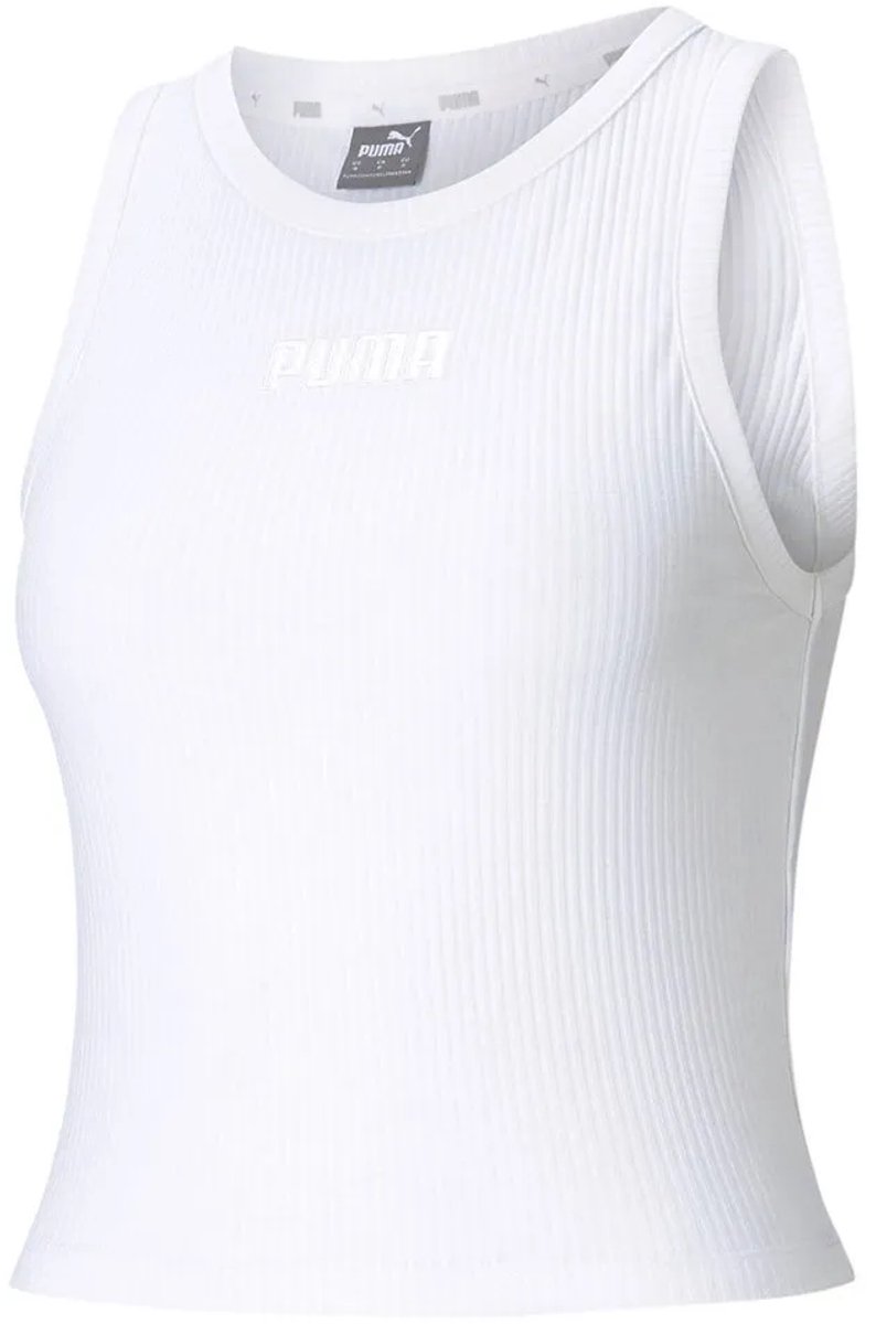 Puma Modern Basics Ribbed Mouwloos T-shirt S Vrouw Wit