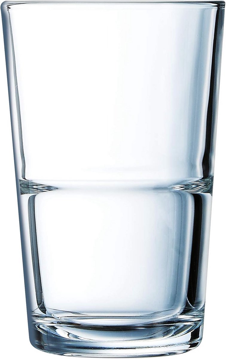 6x Hoge Drinkglazen 350ml - Stapelbare Longdrinkglazen Transparant Glas