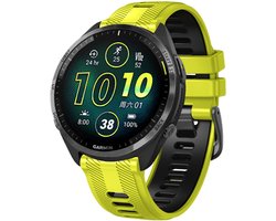 Stravo 22mm Siliconen Horlogebandje Bandje voor Garmin Forerunner 970 / Forerunner 965 (solar) / Forerunner 955 (solar) / Forerunner 945 / Forerunner 935 / Descent G1 / Descent G2 / Fenix 6 / 5 – Inclusief montage- en demontagetool - Geel / zwart