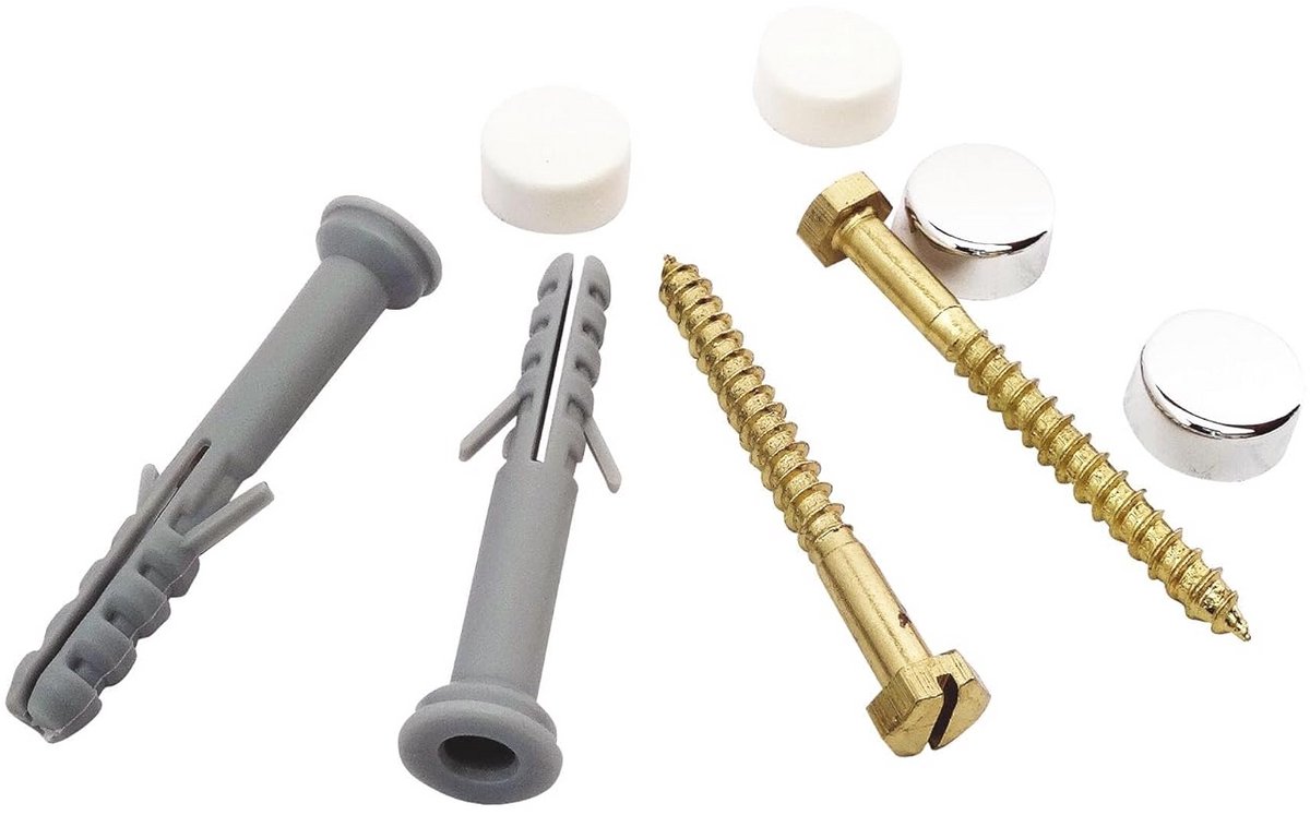 Bevestigingsset voor toiletpotten 8 x 60 mm met afdekkingen - 2 stuks