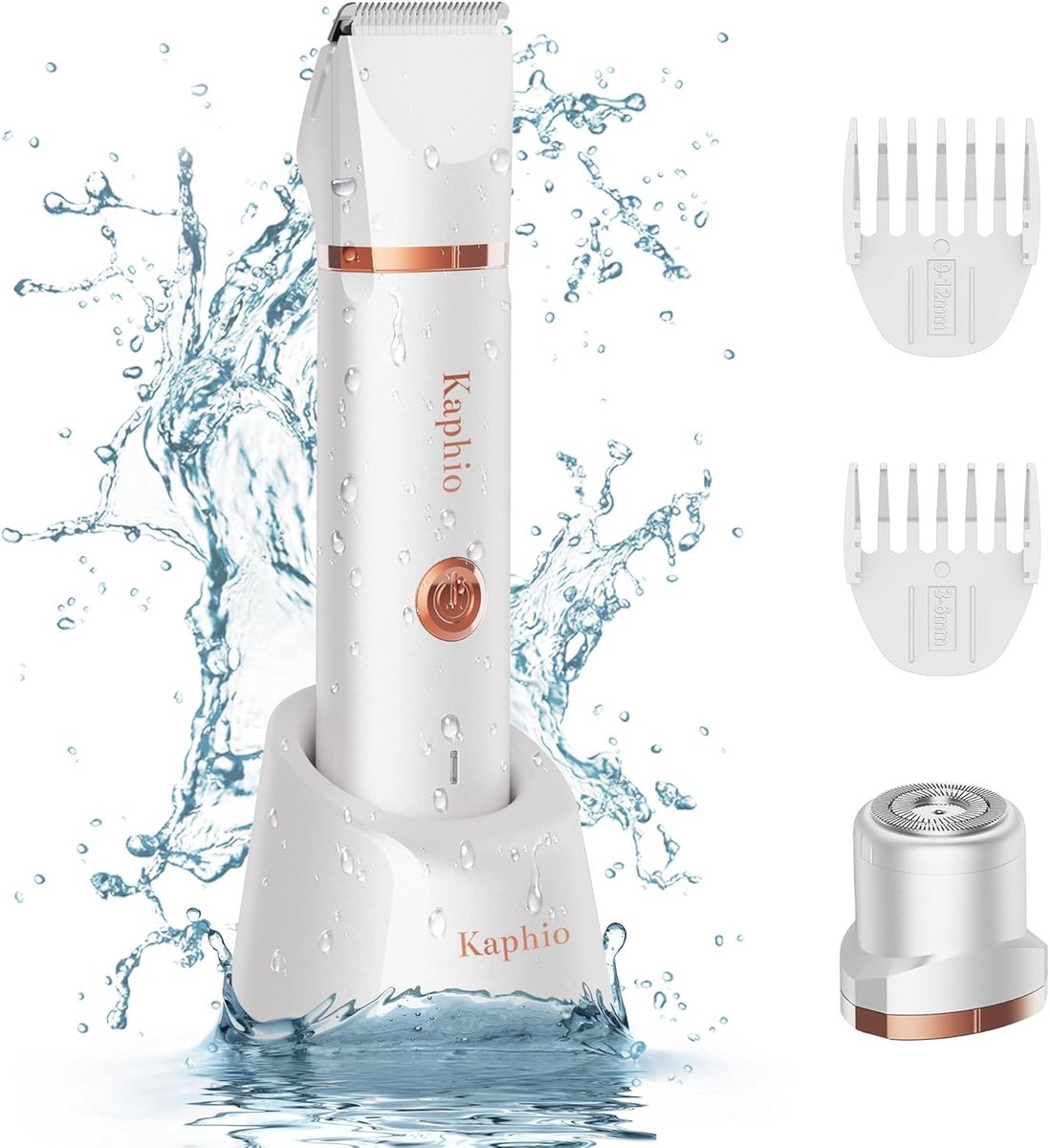 Bikini-trimmer voor vrouwen, oplaadbaar 2-in-1 scheerapparaat, IPX7 waterdicht