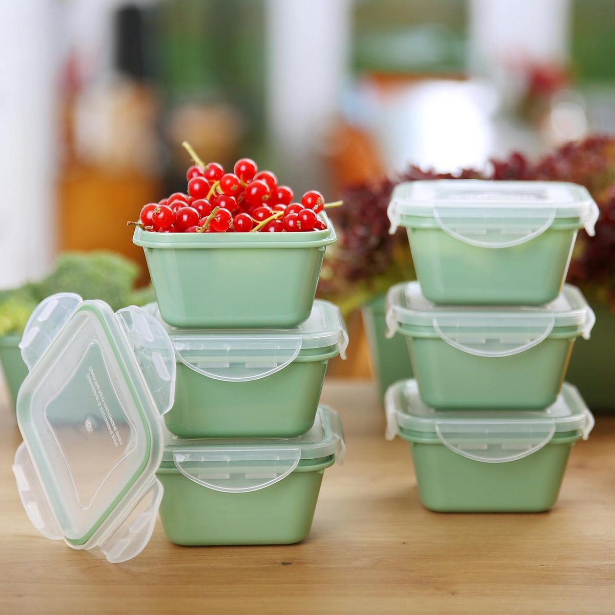 Vershouddozen Set - 6-delig, 300 ml, Luchtdicht, BPA-vrij, Stapelbaar en Magnetronbestendig