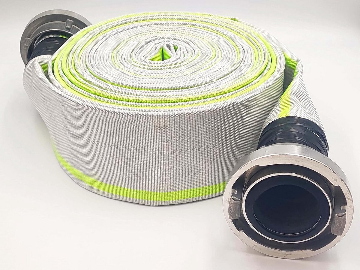 Platte slang 3 inch 20 meter met Storz-koppelingen – Industriële en bouwslang