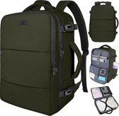 TRAVLO® Rugzak Handbagage 40x30x20 – Reistas 24L voor Dames & Heren – Weekendtas – Travel Bag – Cabin Bagage – Underseater – Tas – Koffer – Laptoptas – Schooltas – Waterdicht – Olijf Groen