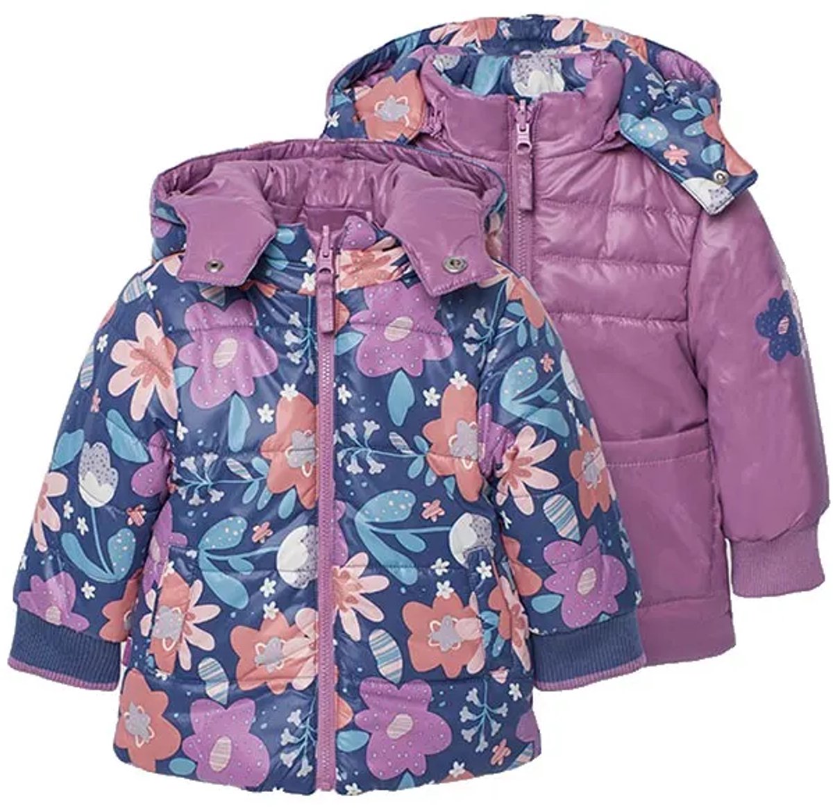 Boboli Reversible Parka 24 Months Meisjes Flower Print