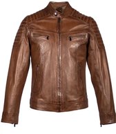 Veste homme en cuir Cognac - Carlo Sacchi Ryan Tan - 100% cuir véritable - 60