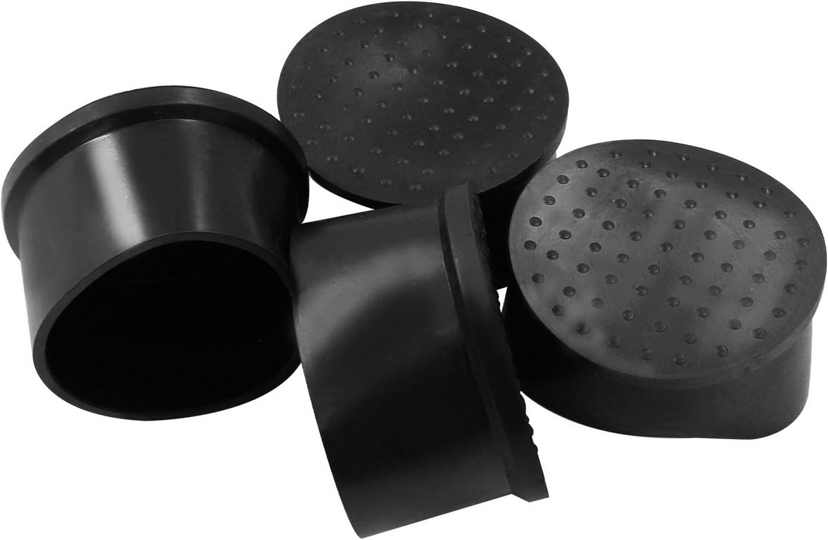 16x Ronde Rubberen Stoelpootdoppen Zwart - Vloerbeschermers voor Tafels en Stoelen 50 mm