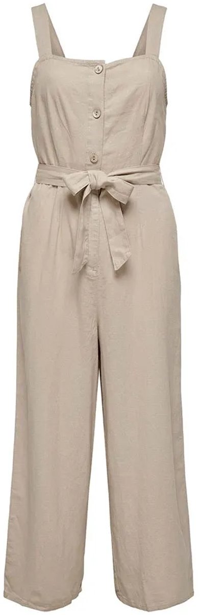 Only Caro Linen Mouwloze Jumpsuit Beige L Vrouw