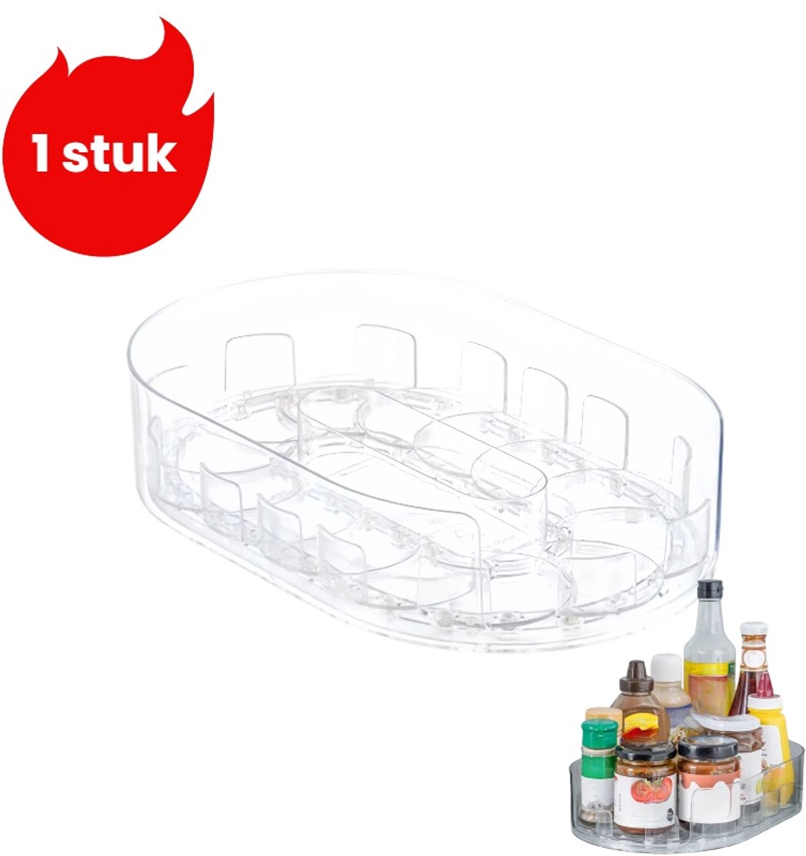 1 artikel - Drankenrek voor in de koelkast - Kruidenorganizer - Kruidenbakje - Transparant